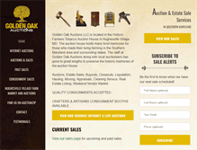 Tablet Screenshot of goldenoakauctions.com
